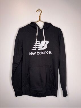 New Balance Black Pullover Hoodie with White Logo